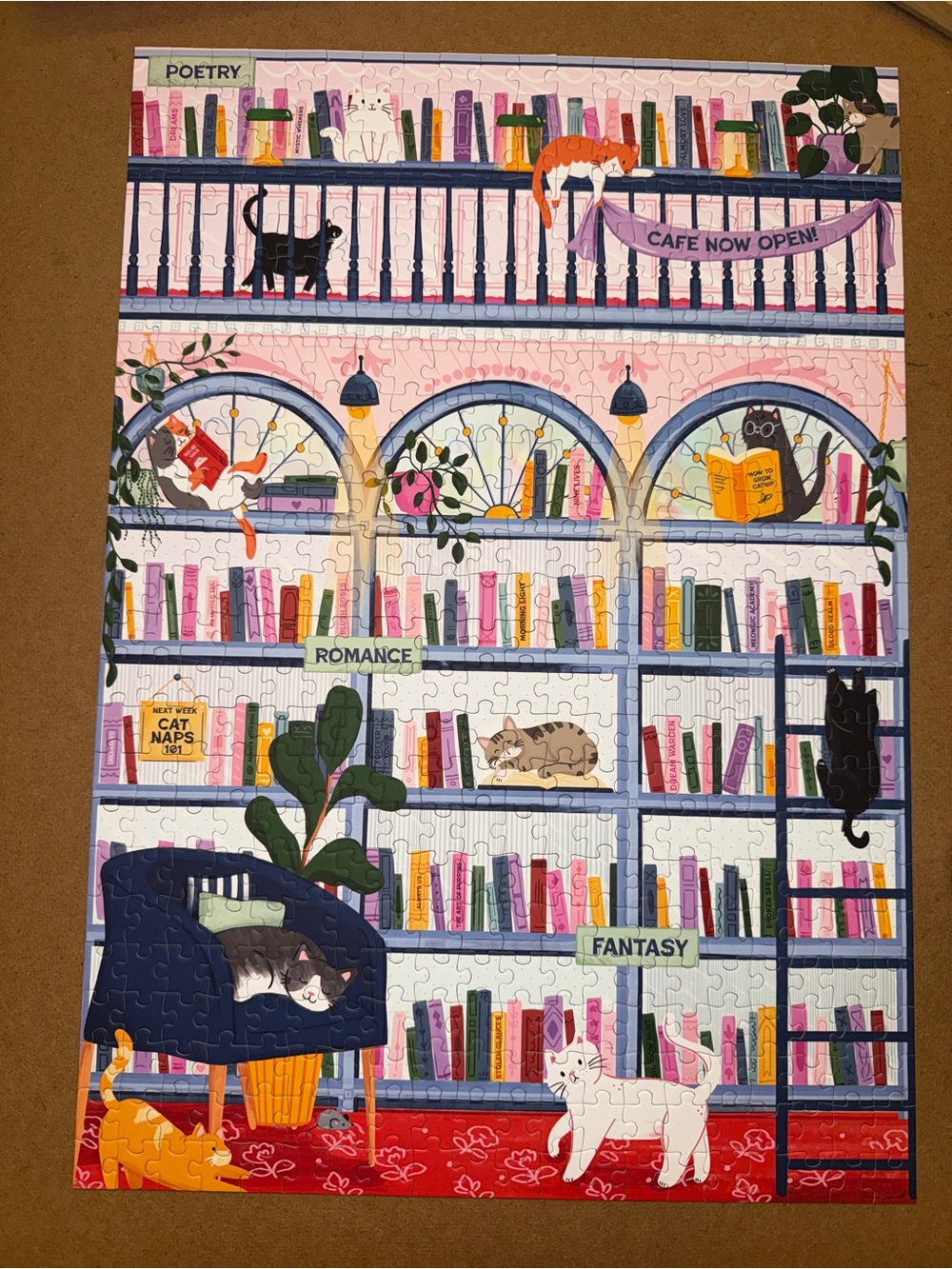 Hobbry Feline Fiction Whimsical Cats & Books 500 Piece Jigsaw Puzzle
